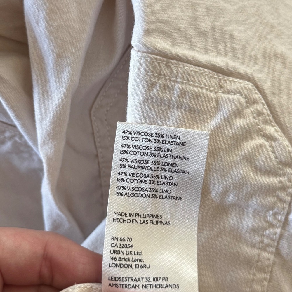 Anthropologie Wide Leg Cropped Pants in Ivory - Picture 4 of 5